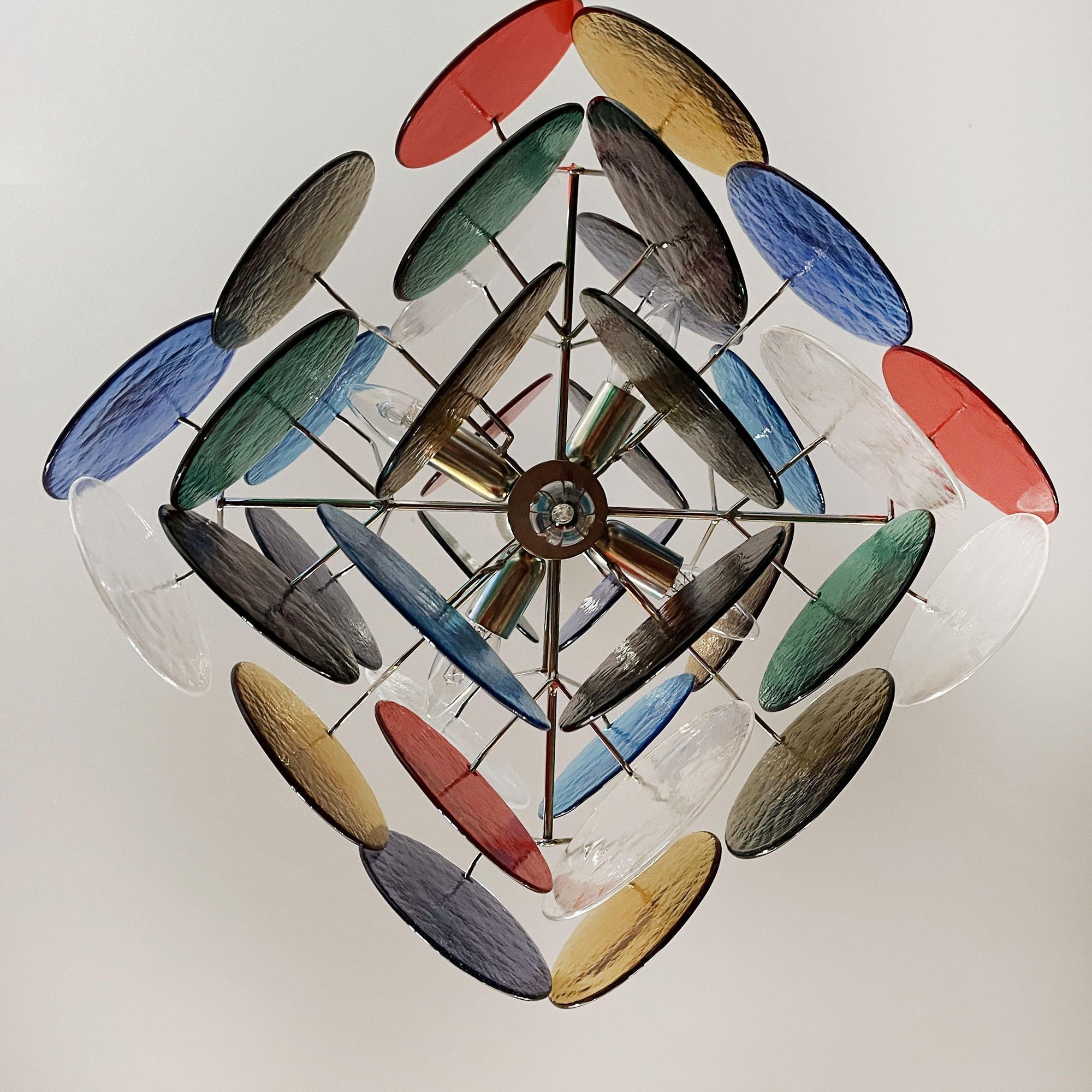 Murano Multicolored Disc Chandelier 36