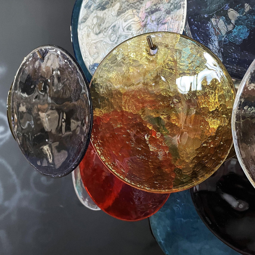 Murano Multicolored Disc Chandelier 36
