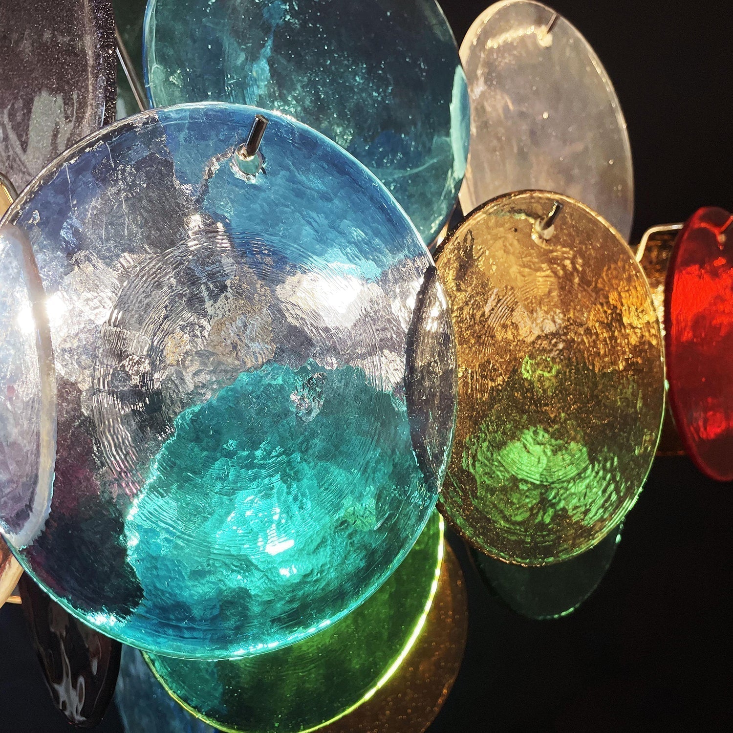 Murano Multicolored Disc Chandelier 36