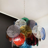 Murano Multicolored Disc Chandelier 36