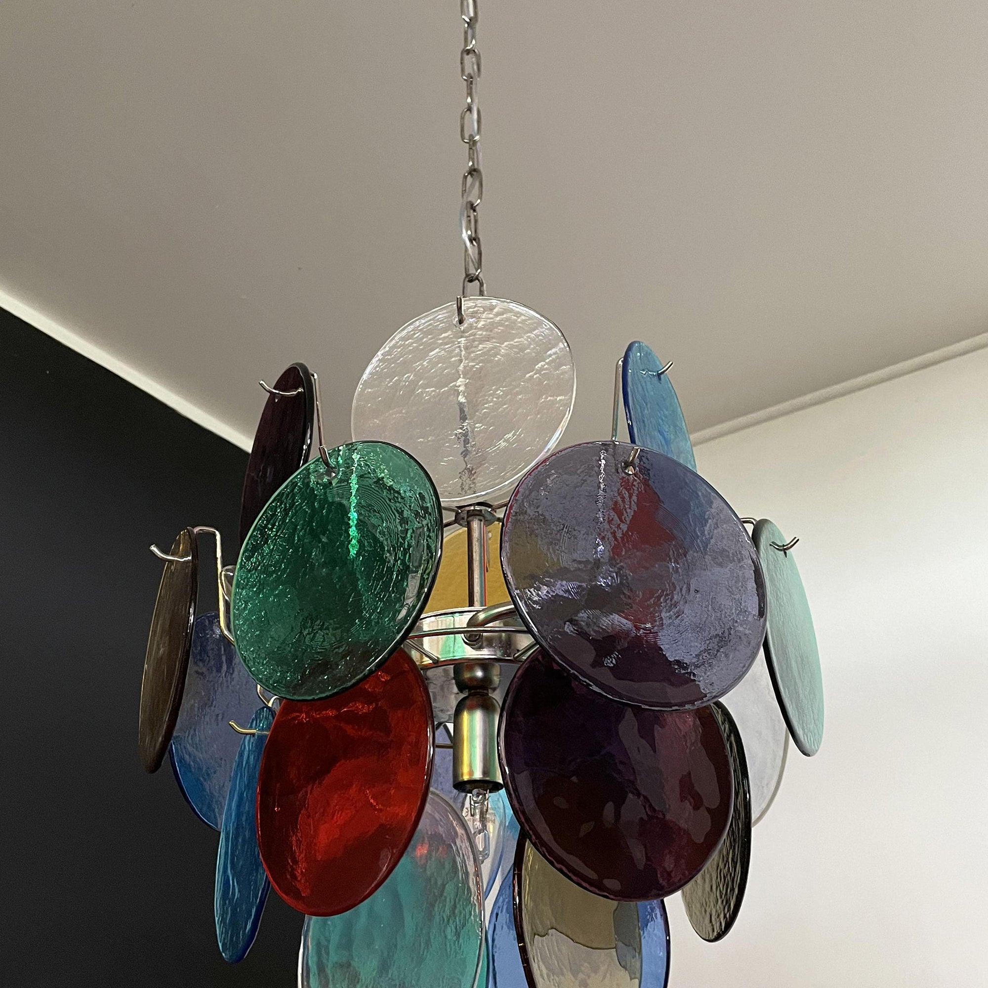 Murano Multicolored Disc Chandelier 24