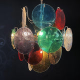 Murano Multicolored Disc Chandelier 24