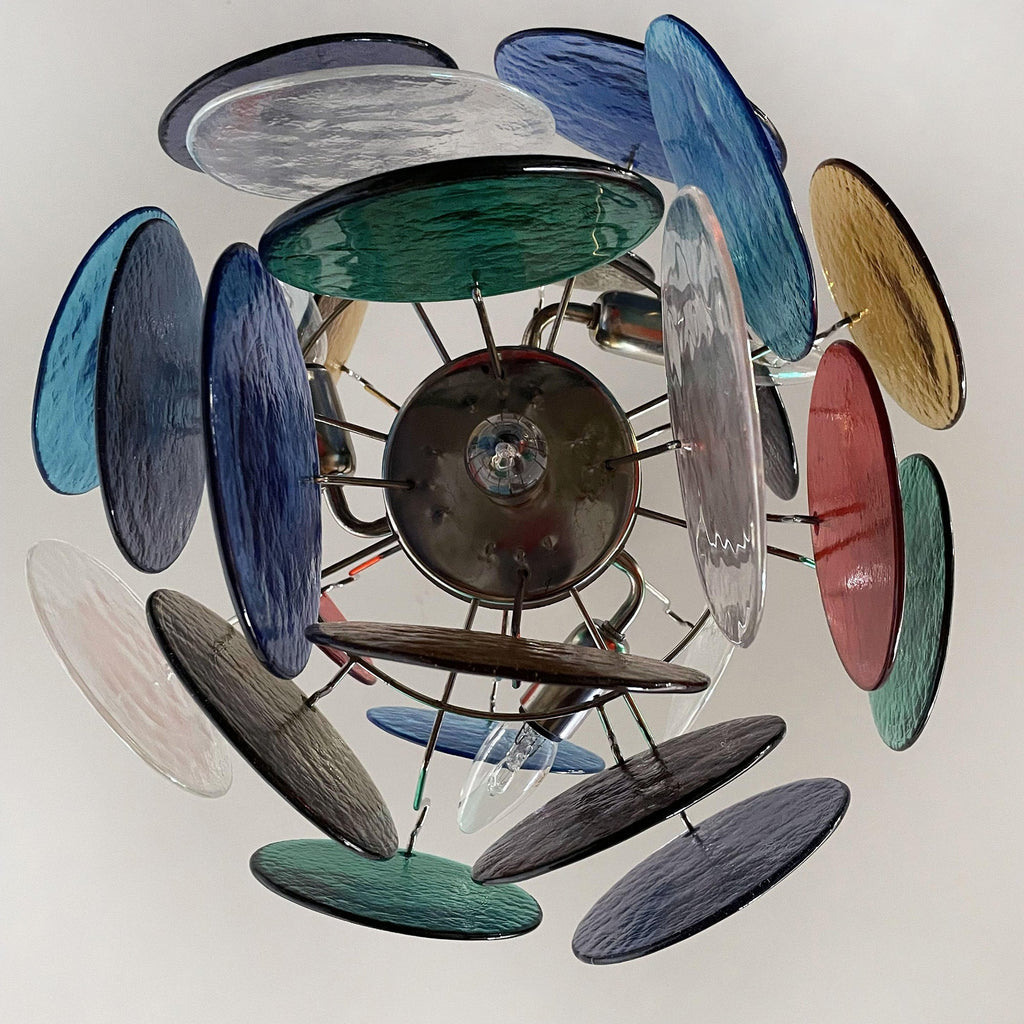 Murano Multicolored Disc Chandelier 24
