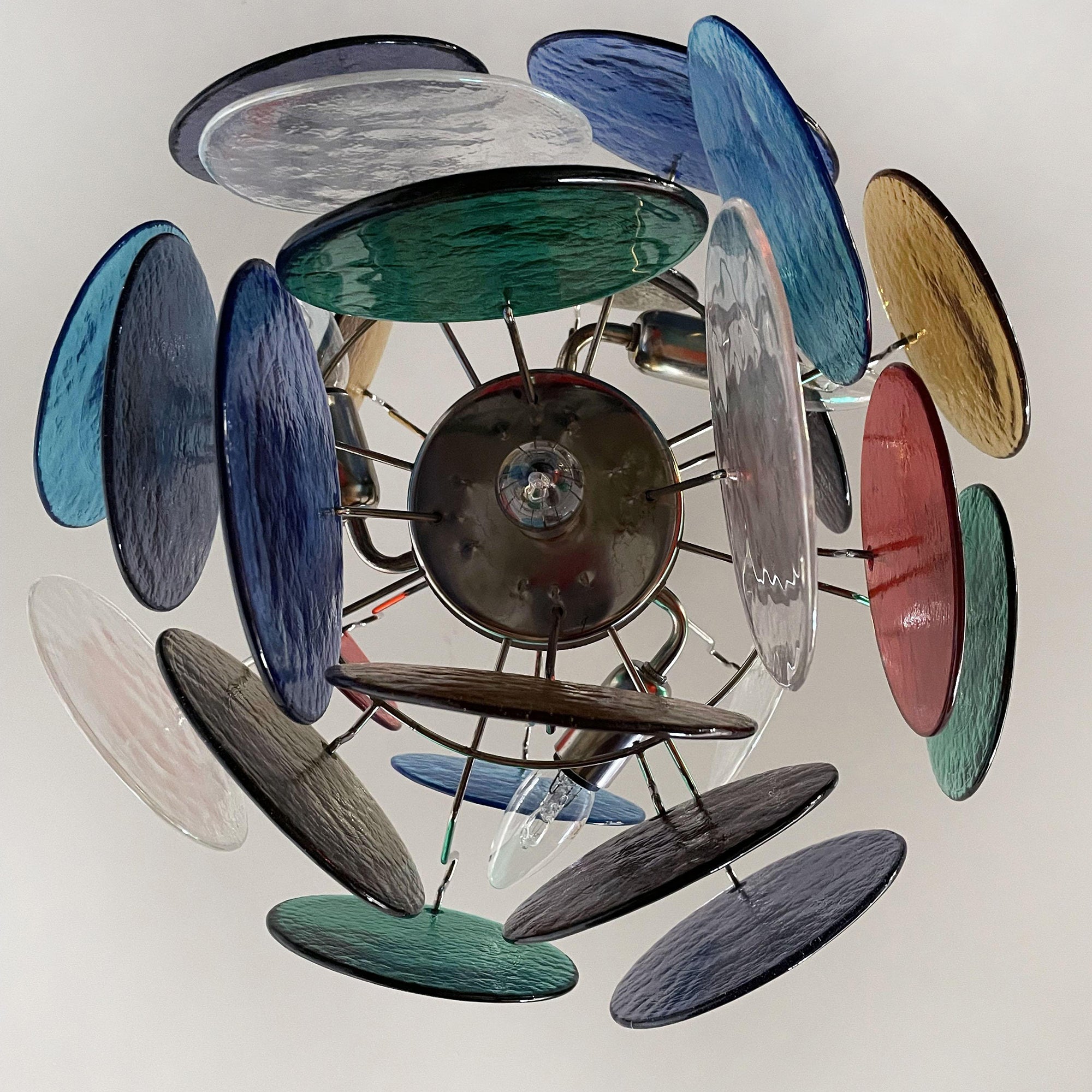 Murano Multicolored Disc Chandelier 24