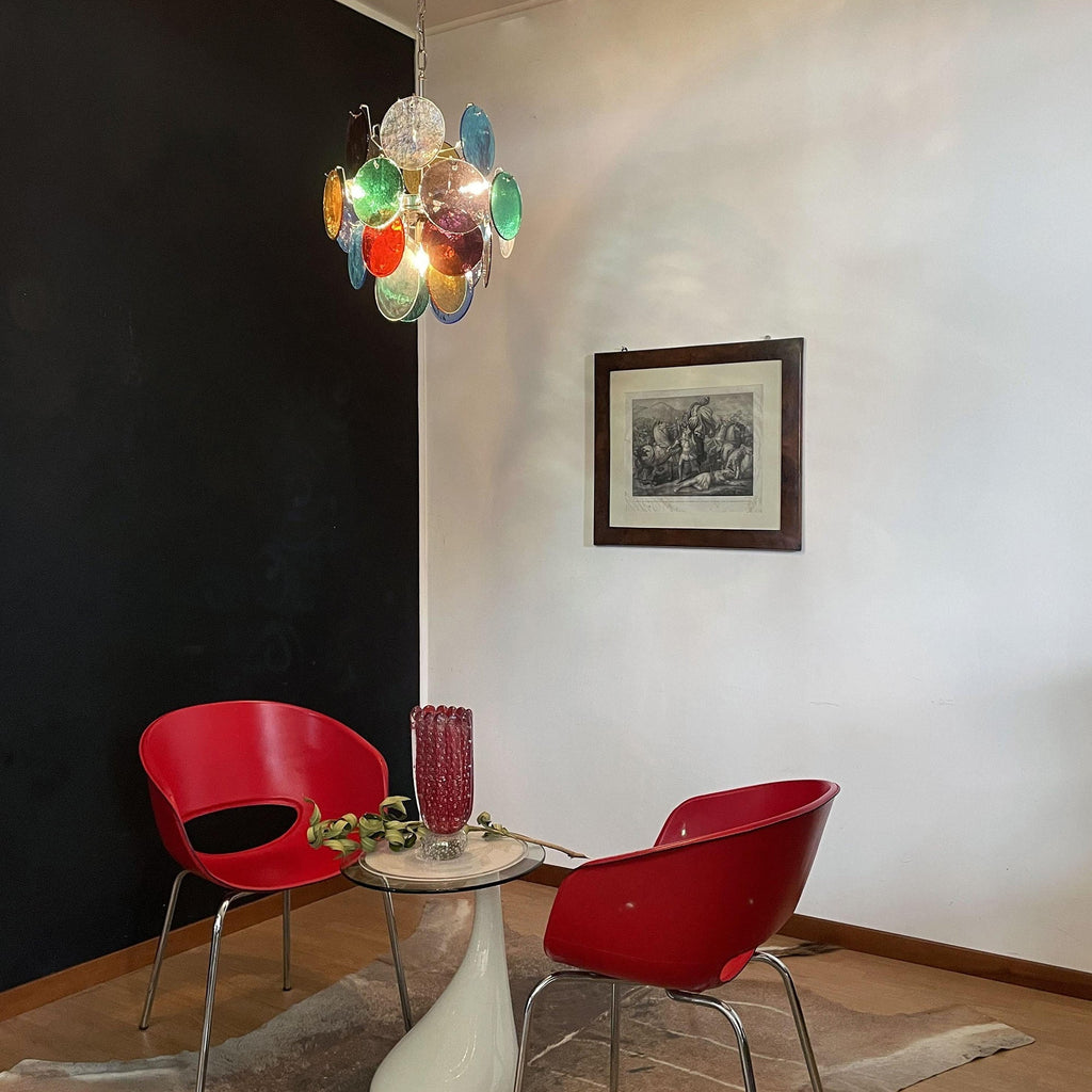 Murano Multicolored Disc Chandelier 24