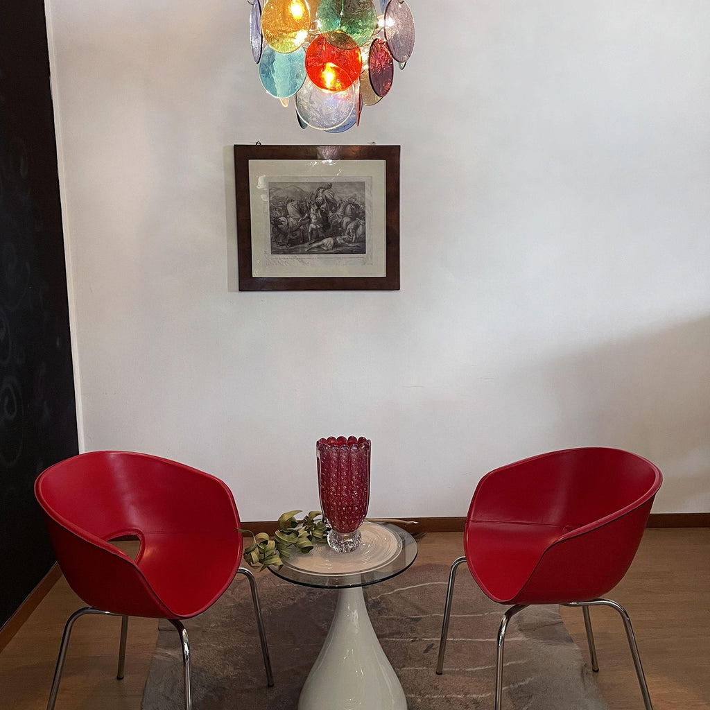 Murano Multicolored Disc Chandelier 24