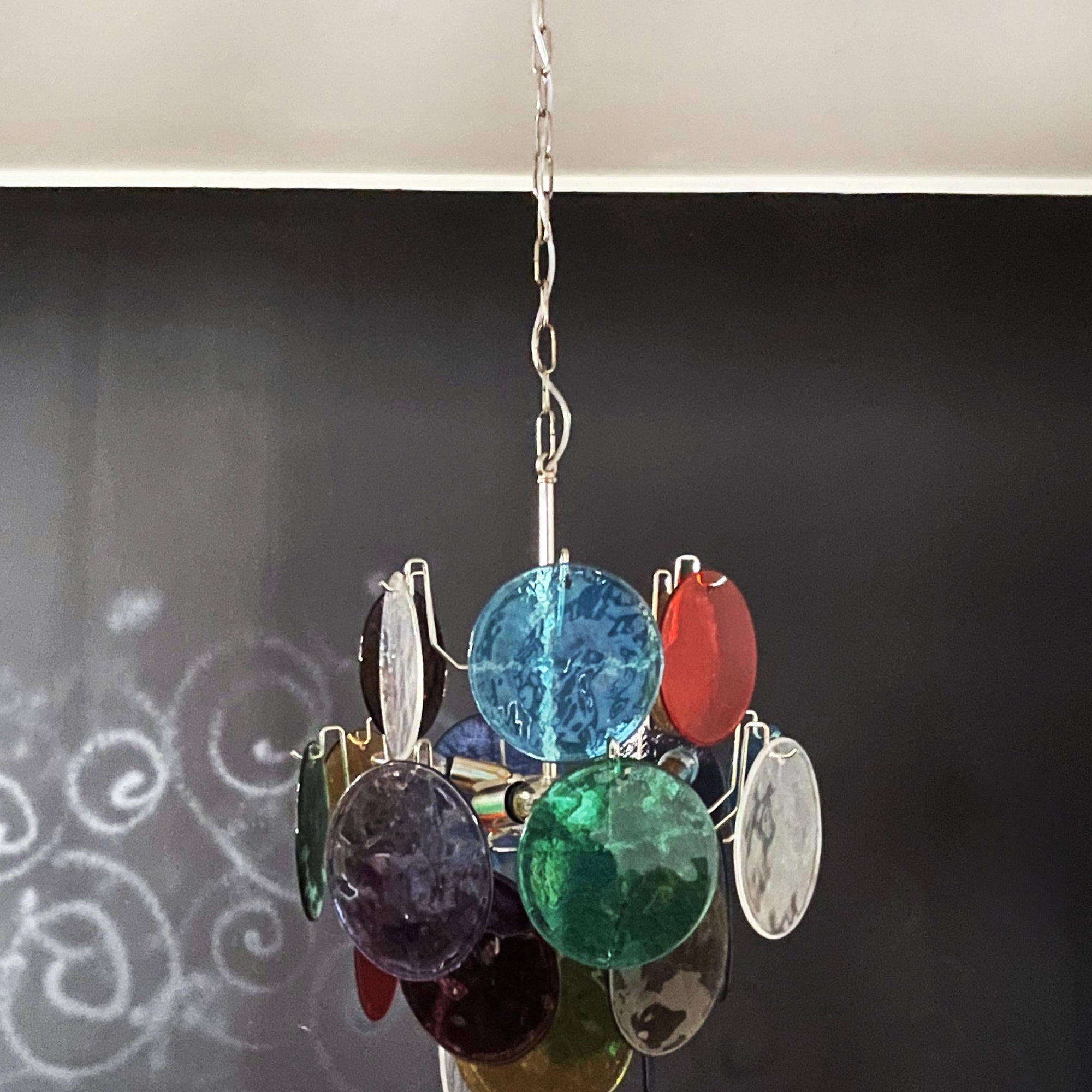 Murano Multicolored Disc Chandelier 24