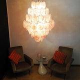 Murano Pink Disc Chandelier 87
