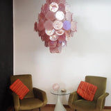 Murano Pink Disc Chandelier 87