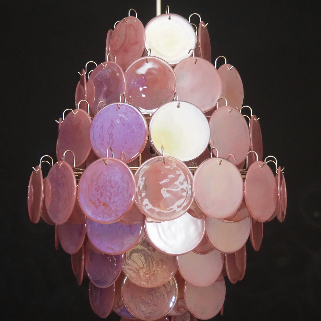 Murano Pink Disc Chandelier 87