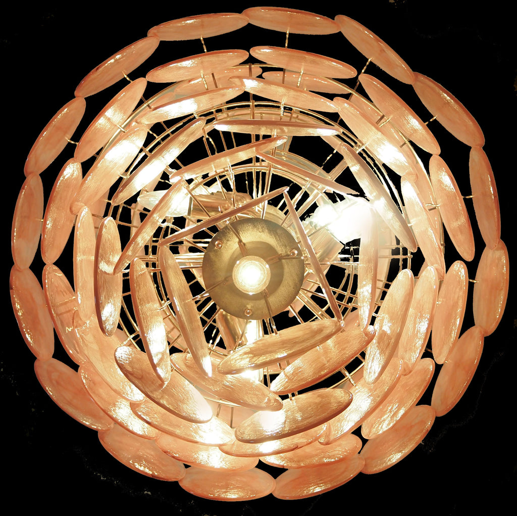 Murano Pink Disc Chandelier 87