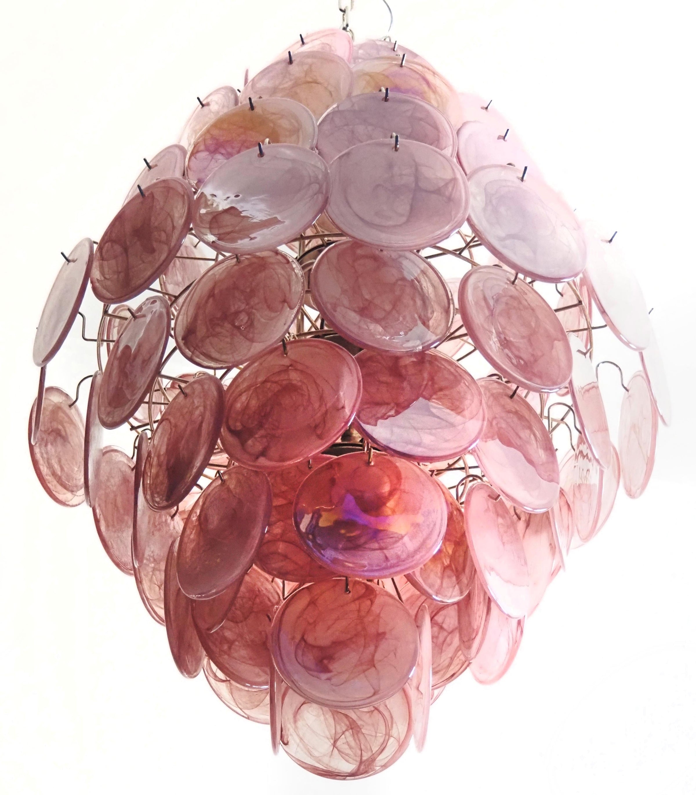 Murano Pink Disc Chandelier 87