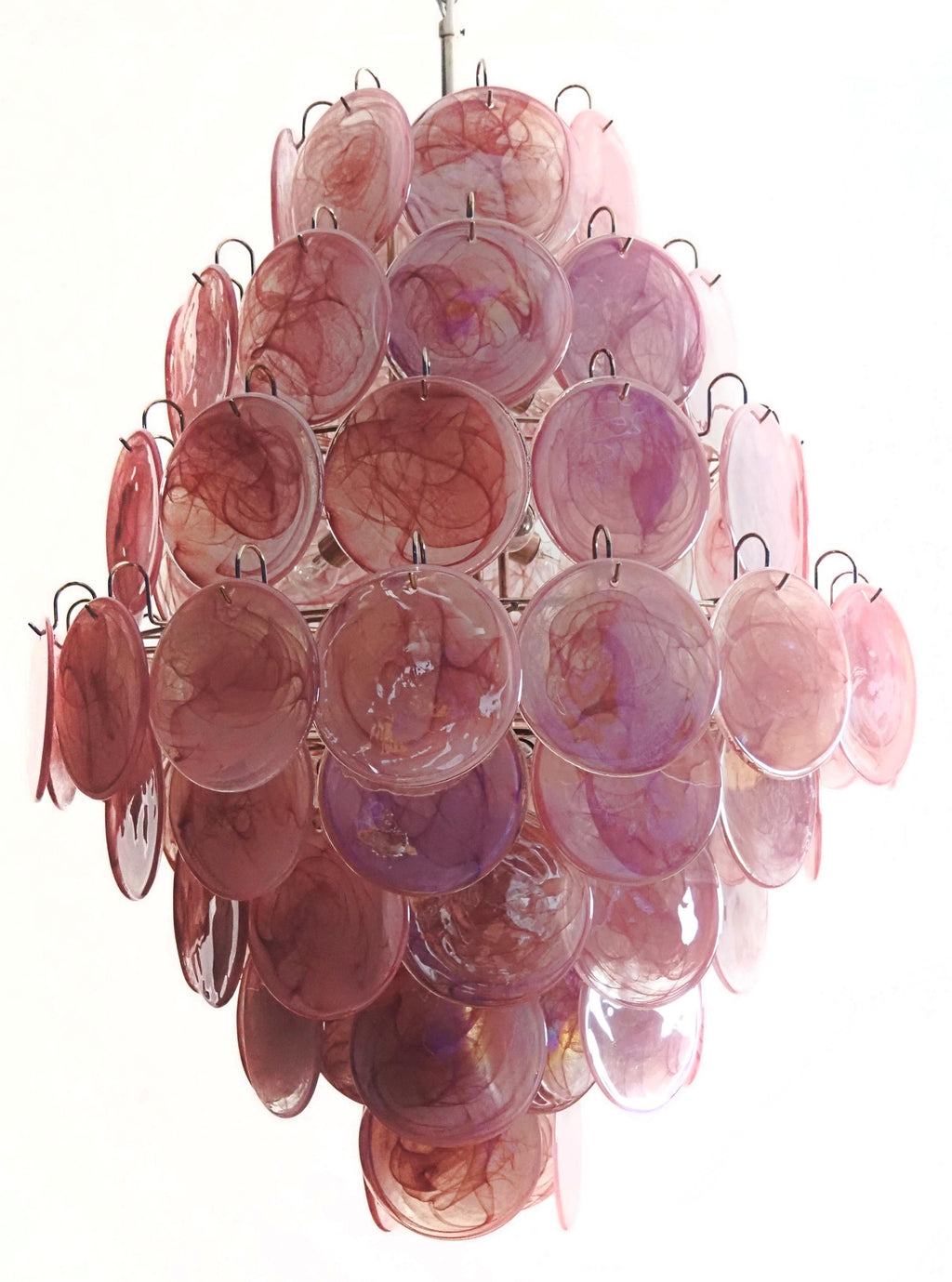 Murano Pink Disc Chandelier 87