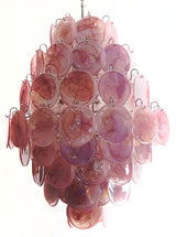 Murano Pink Disc Chandelier 87