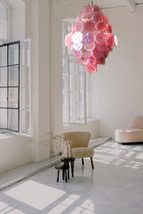 Murano Pink Disc Chandelier 87