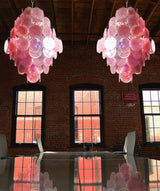 Murano Pink Disc Chandelier 87