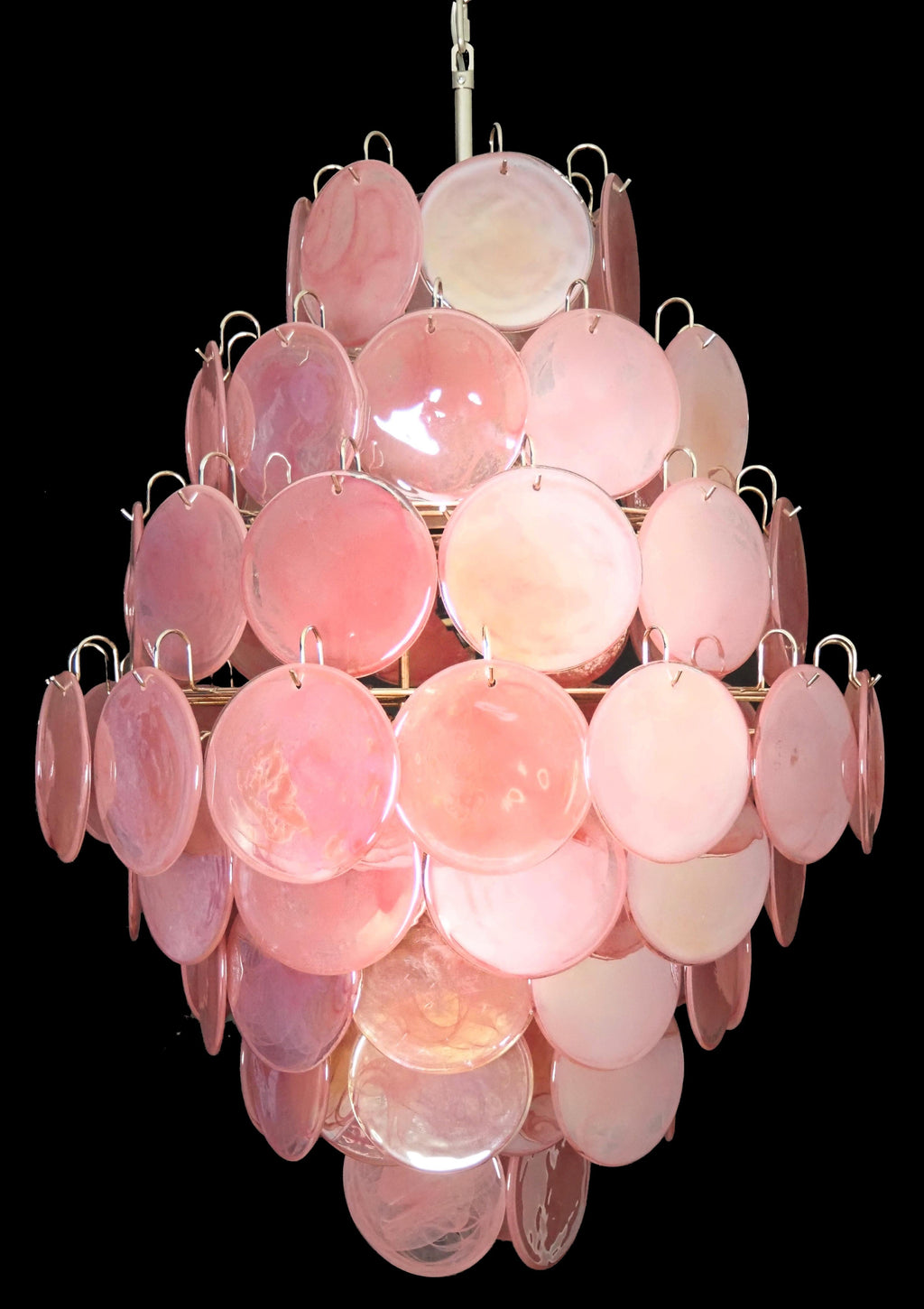 Murano Pink Disc Chandelier 87