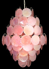 Murano Pink Disc Chandelier 87