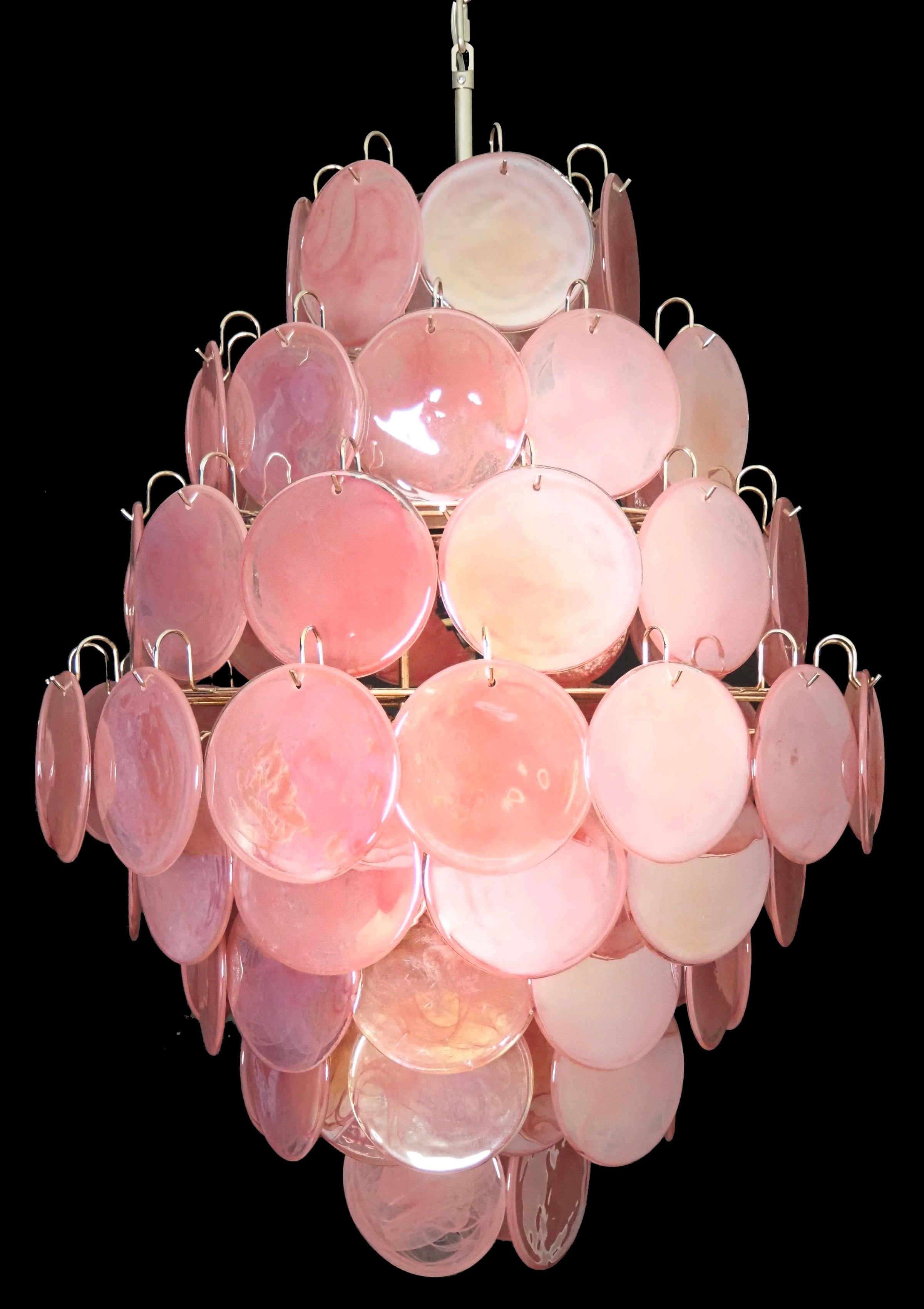 Murano Pink Disc Chandelier 87