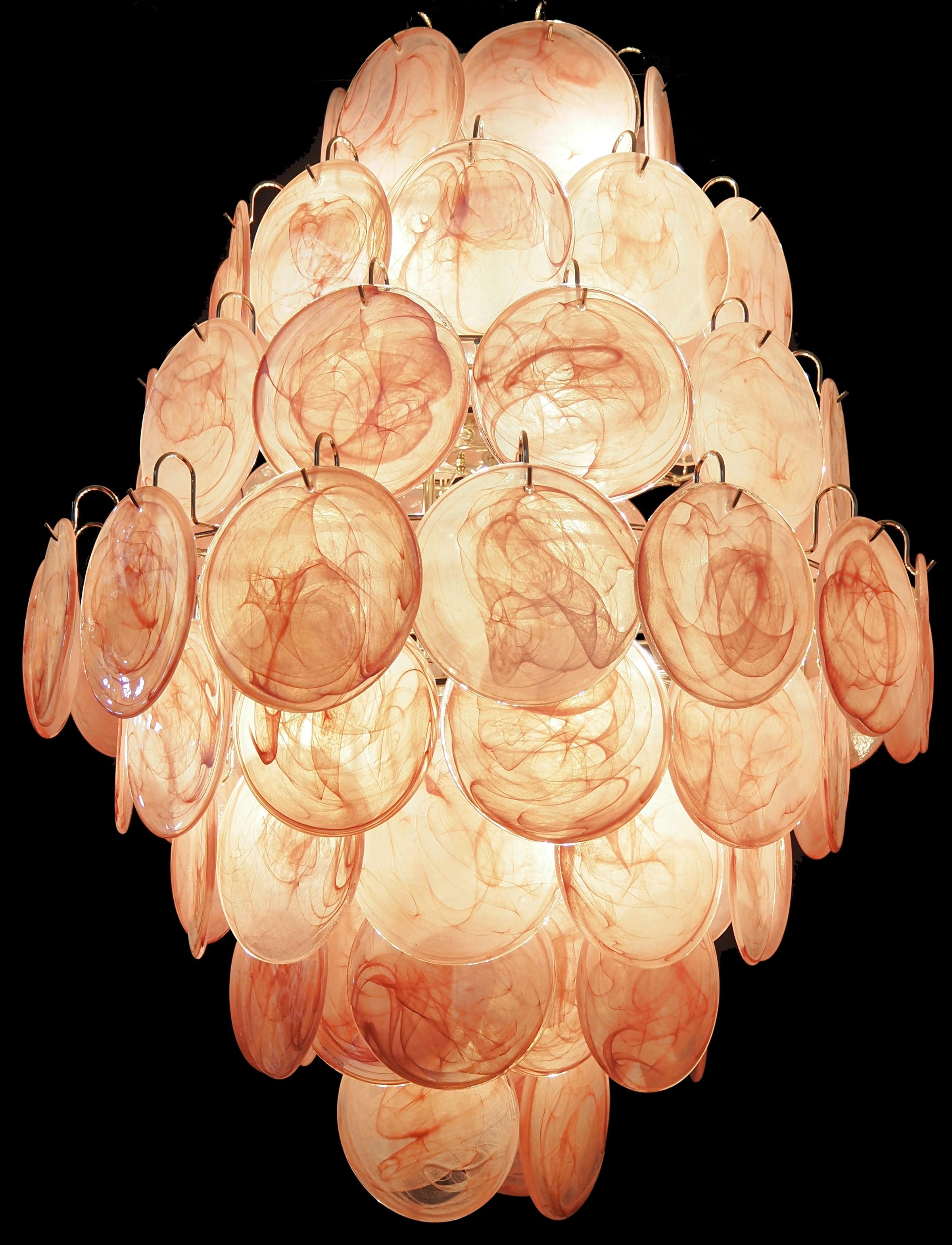 Murano Pink Disc Chandelier 87
