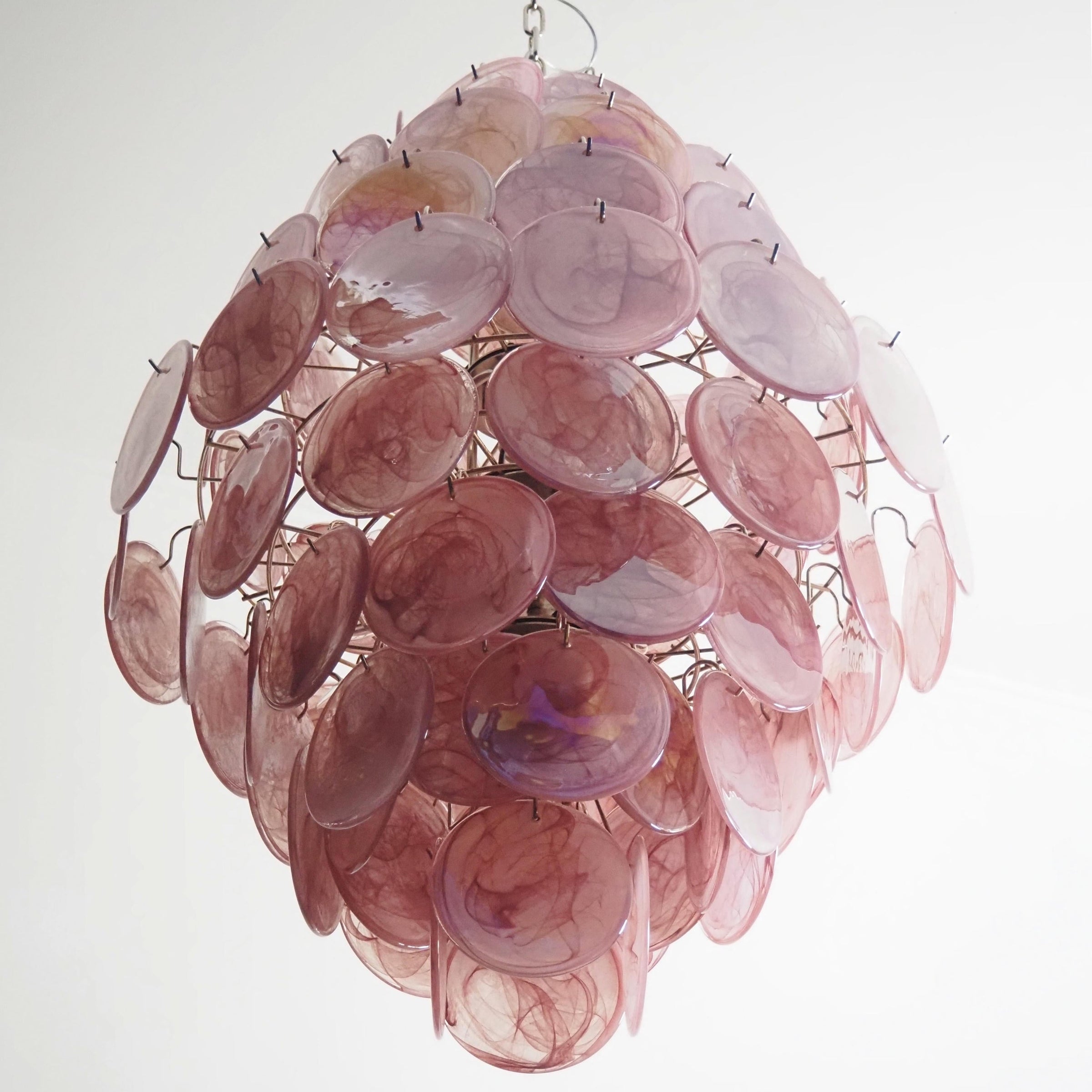 Murano Pink Disc Chandelier 87