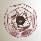 Murano Pink Disc Chandelier 24