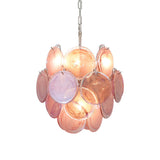 Murano Pink Disc Chandelier 24