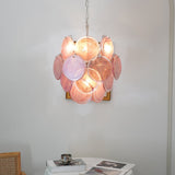 Murano Pink Disc Chandelier 24