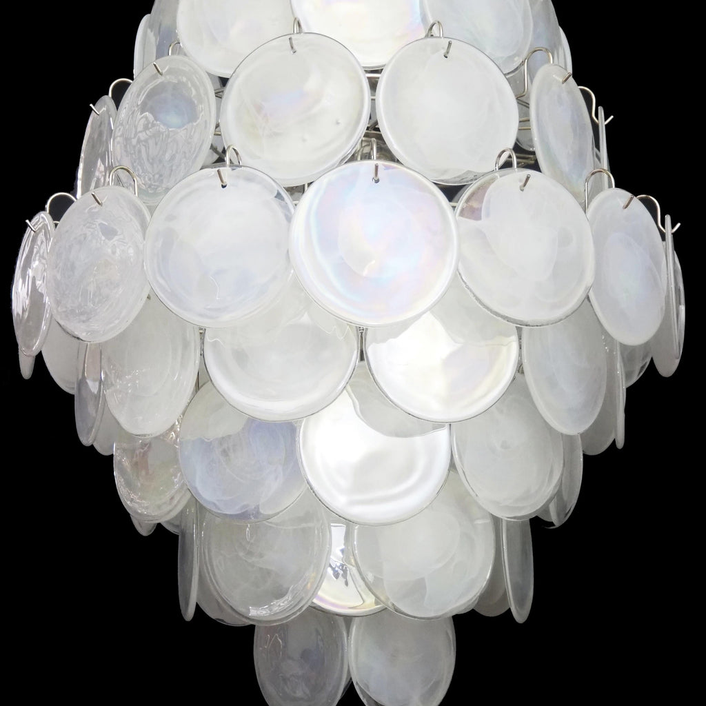 Murano White Disc Chandelier 87