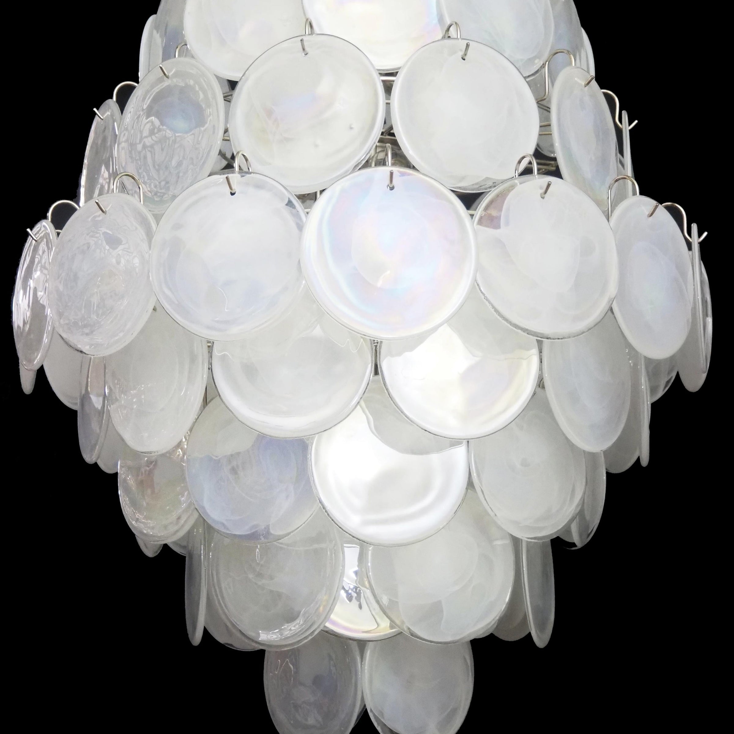 Murano White Disc Chandelier 87