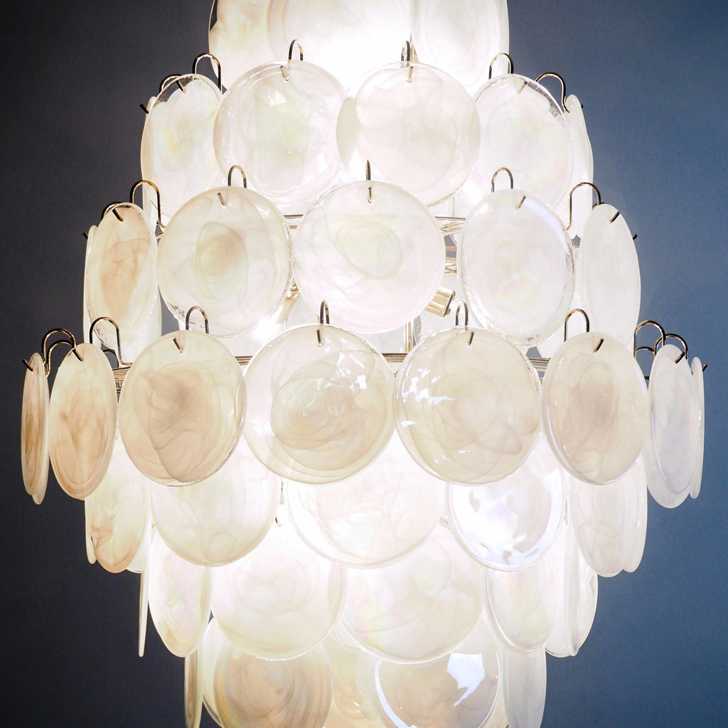 Murano White Disc Chandelier 87