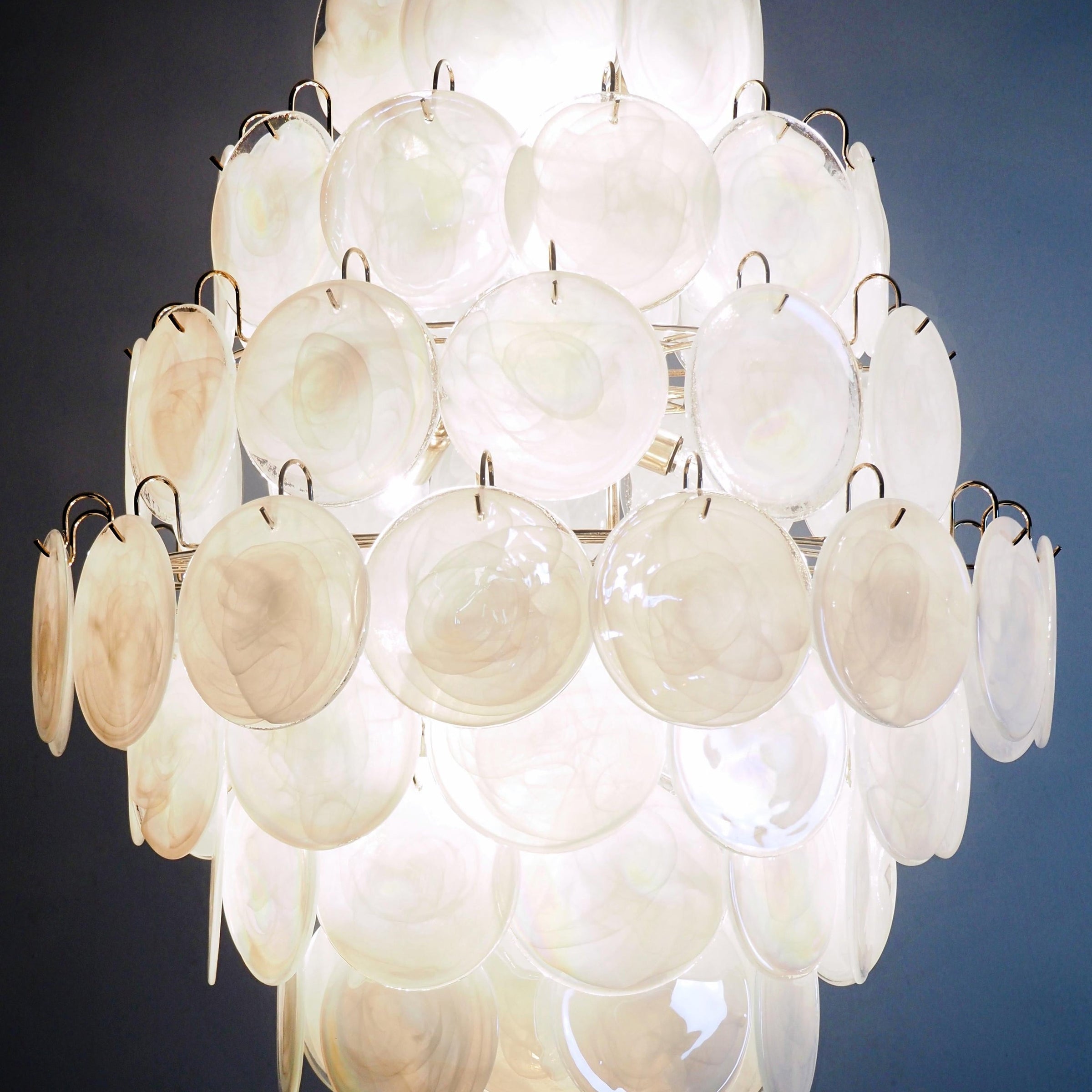 Murano White Disc Chandelier 87