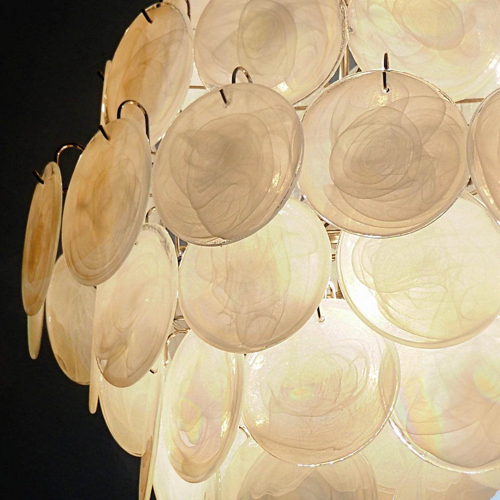 Murano White Disc Chandelier 87