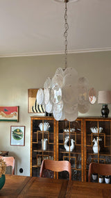 Murano White Disc Chandelier 36