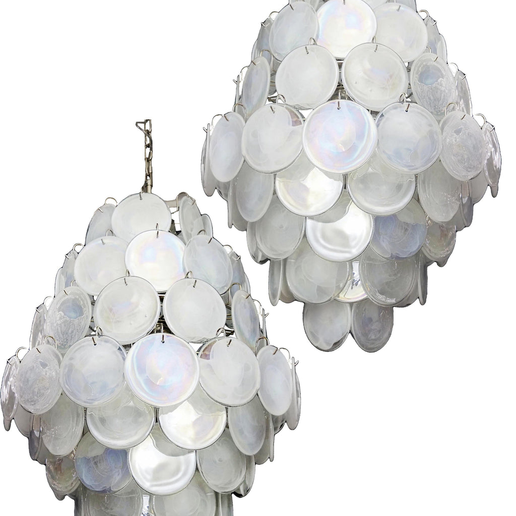 Murano White Disc Chandelier 87