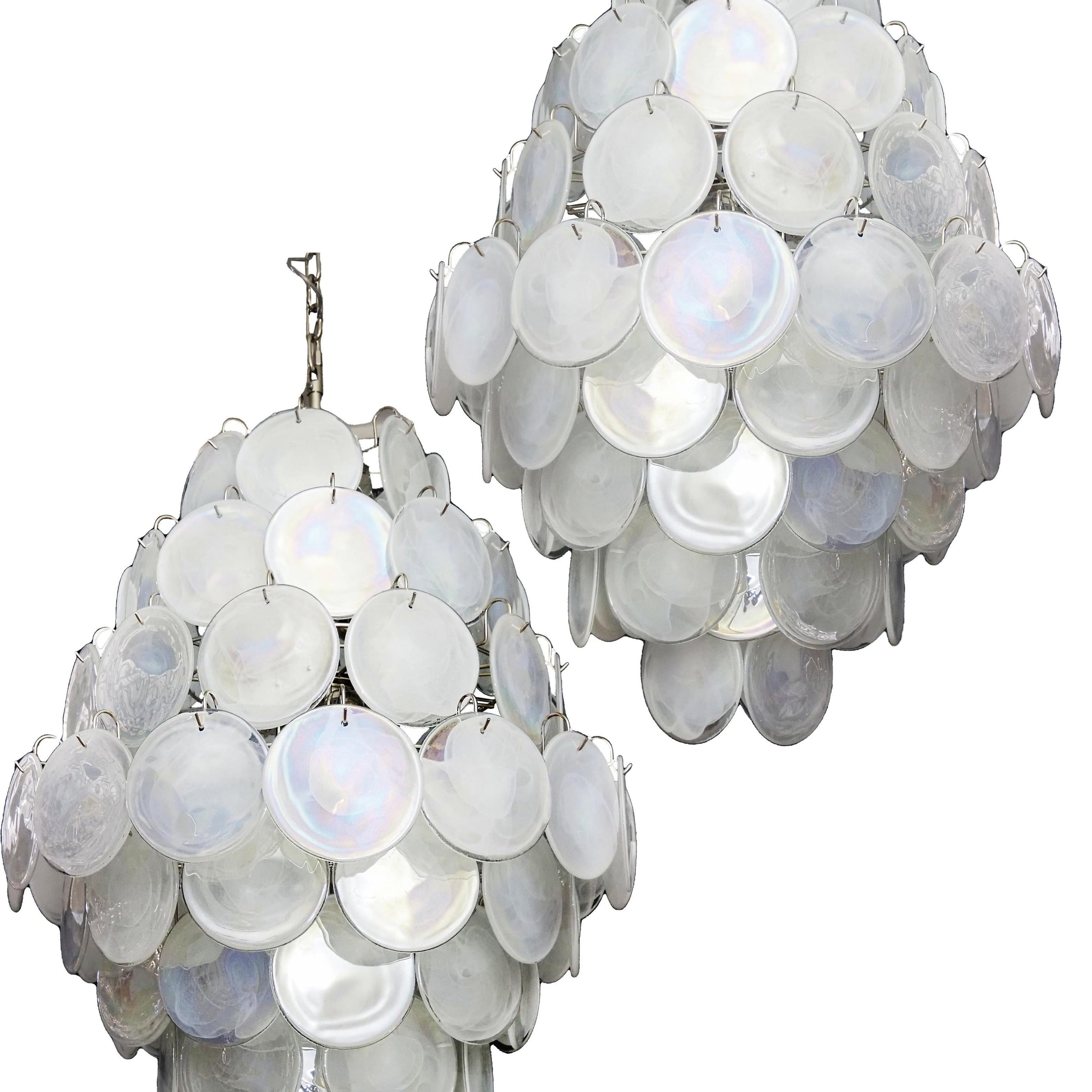 Murano White Disc Chandelier 87