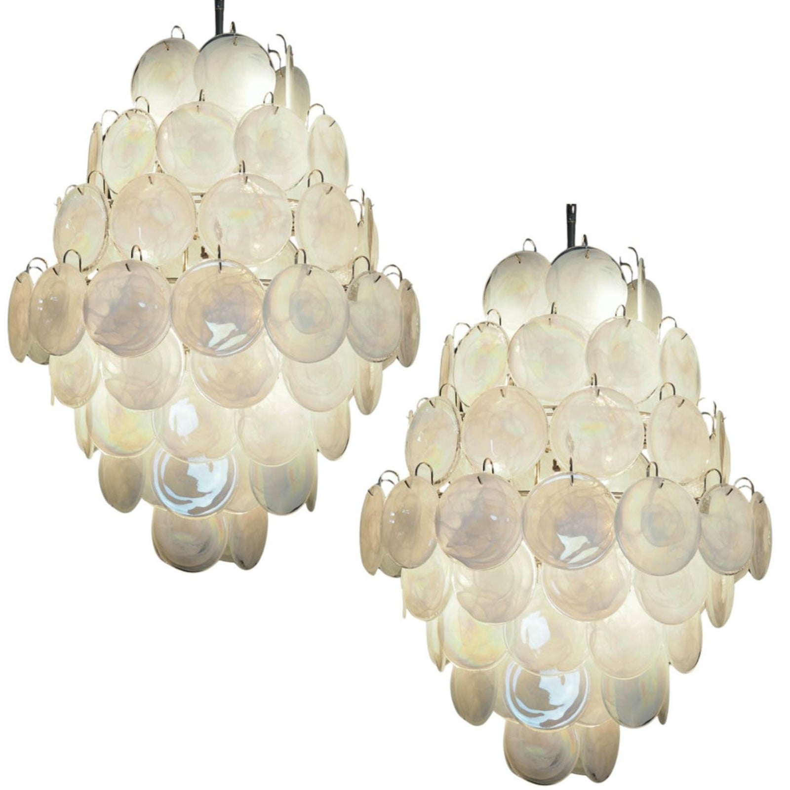 Murano White Disc Chandelier 87