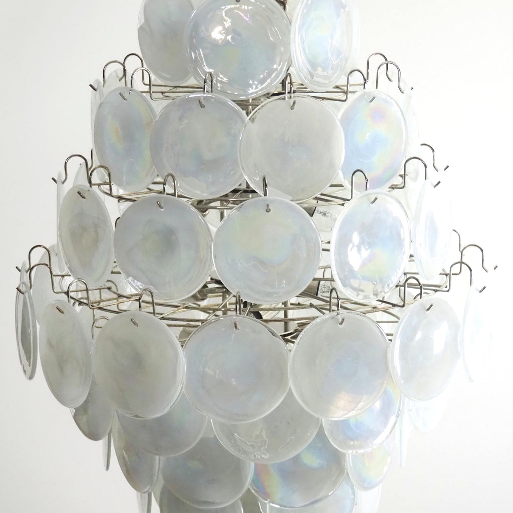 Murano White Disc Chandelier 87