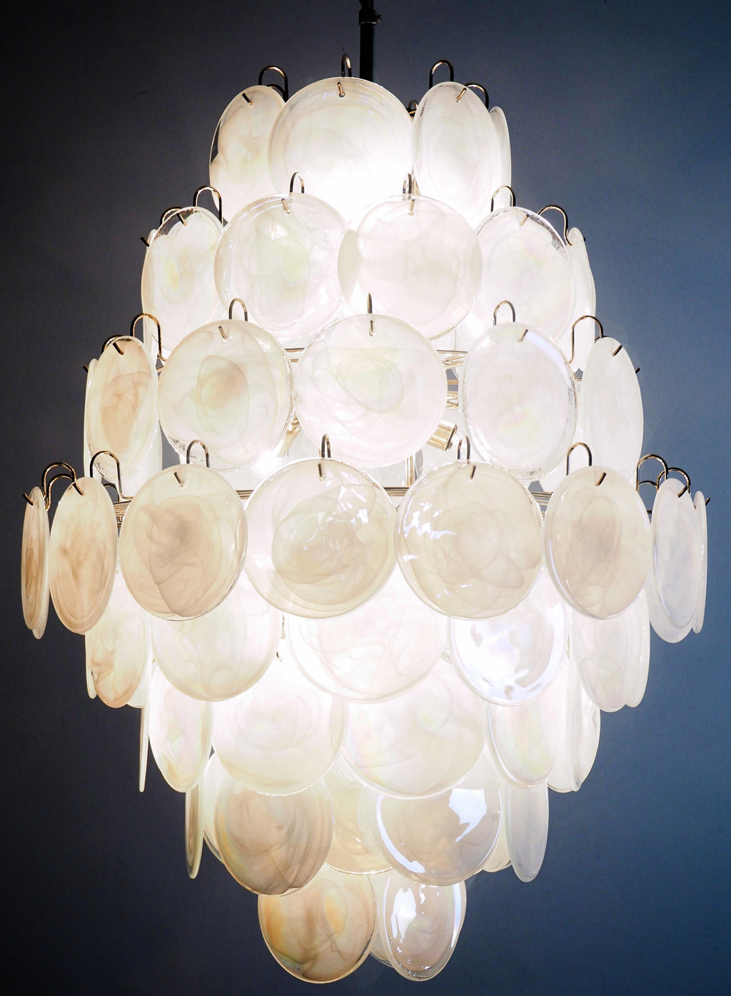 Murano White Disc Chandelier 87