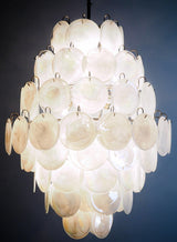 Murano White Disc Chandelier 87