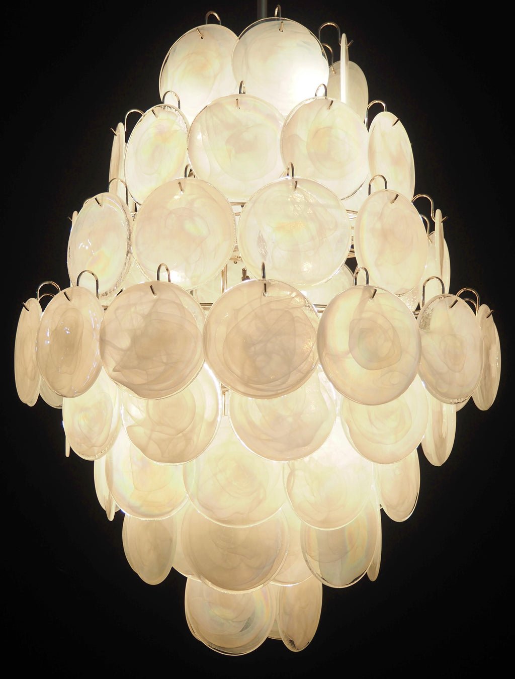 Murano White Disc Chandelier 87