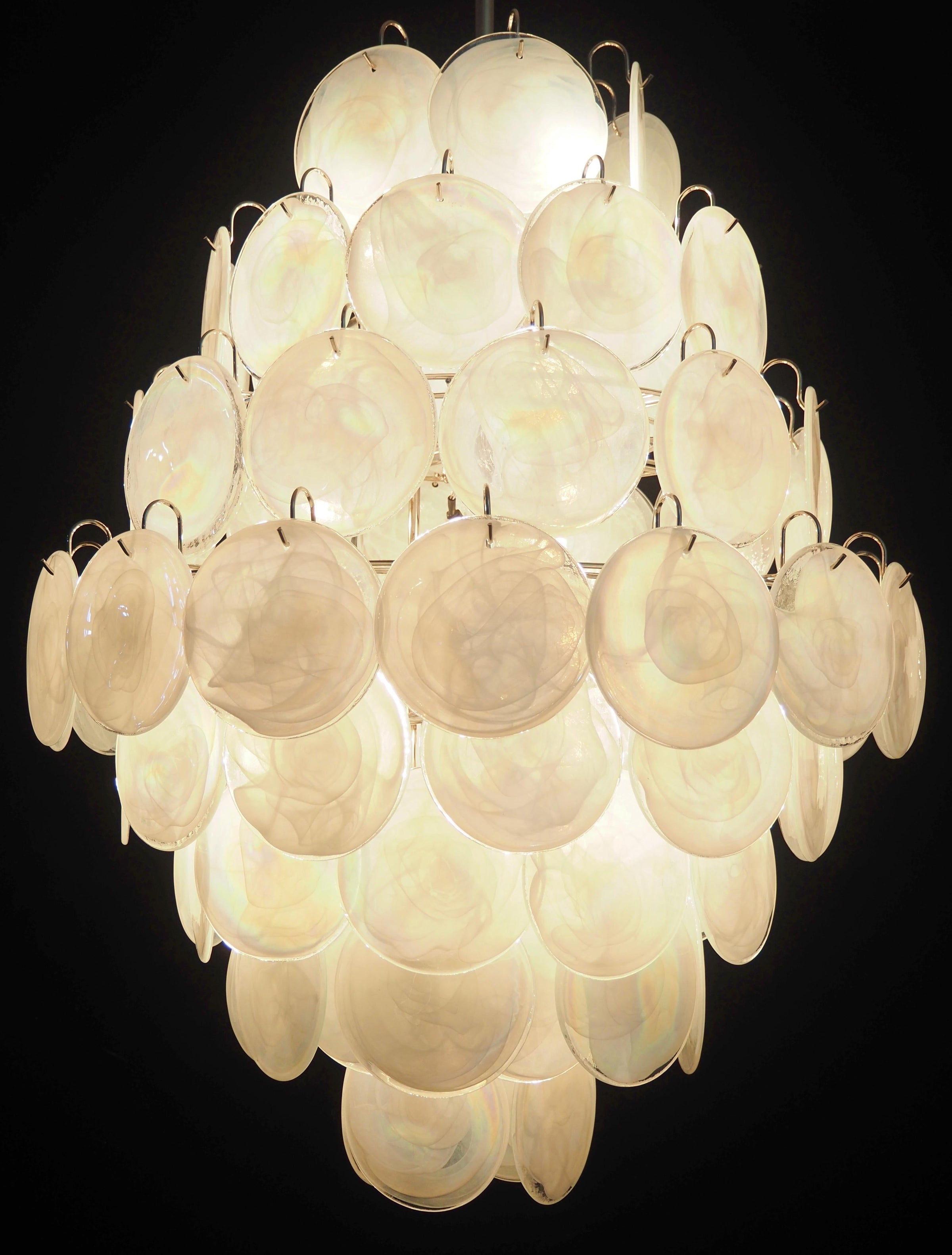 Murano White Disc Chandelier 87