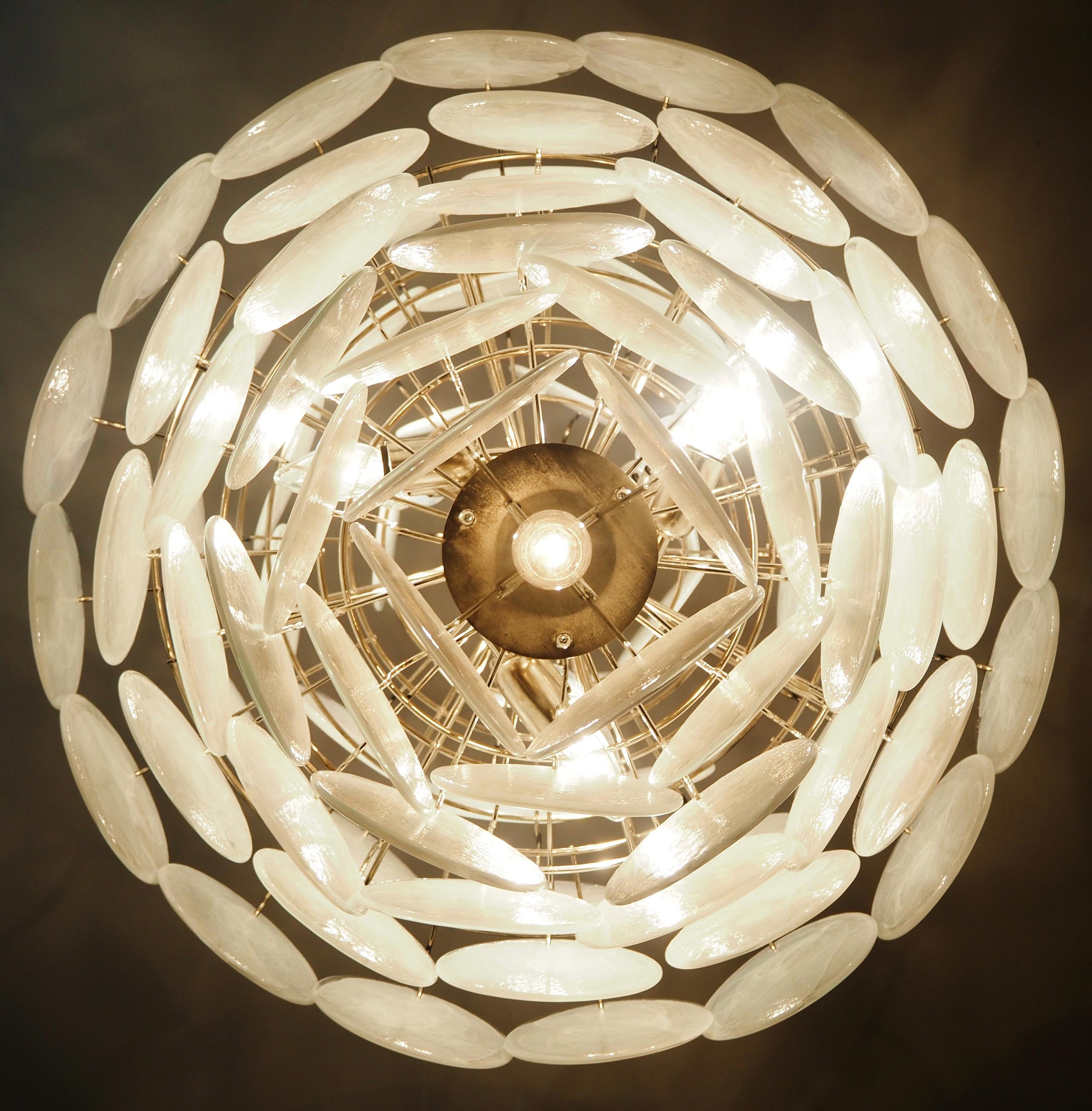 Murano White Disc Chandelier 87