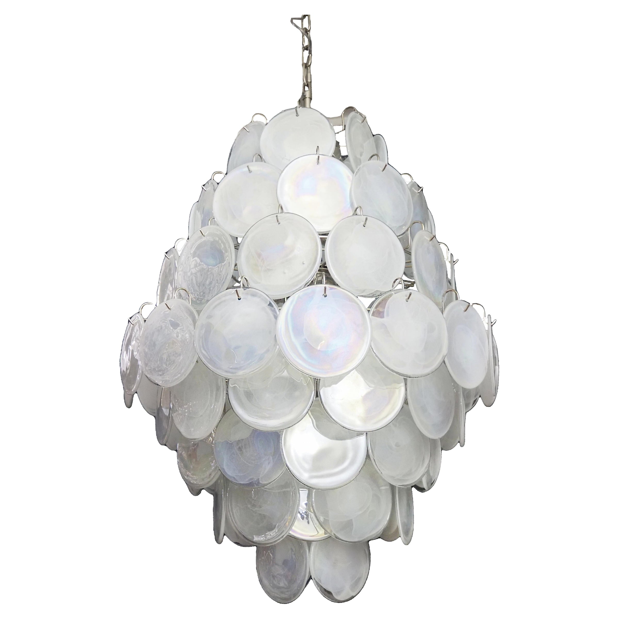Murano White Disc Chandelier 87