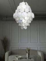 Murano White Disc Chandelier 87