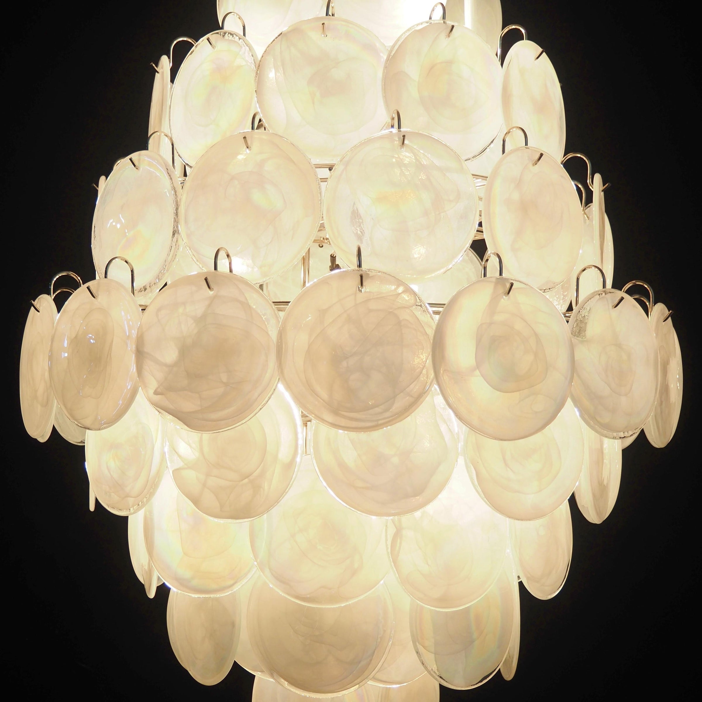 Murano White Disc Chandelier 87