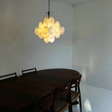 Murano White Disc Chandelier 36