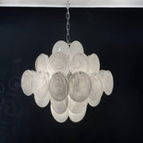 Murano White Disc Chandelier 36