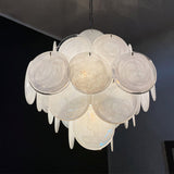 Murano White Disc Chandelier 36