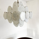 Murano White Disc Chandelier 36